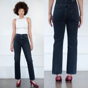 Goldsign Martin Ultra High Rise Jean Studio Black Size 24 NWT $297 Soft Distress